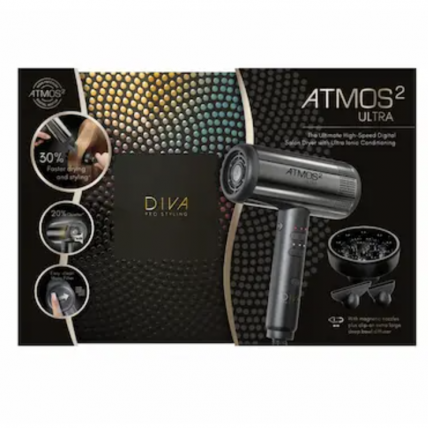 Diva Pro Styling Atmos 2 Ultra plaukų džiovintuvas, juodas 5