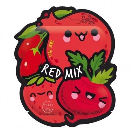 El‘Skin Lakštinė veido kaukė "Red Mix", 1 vnt.