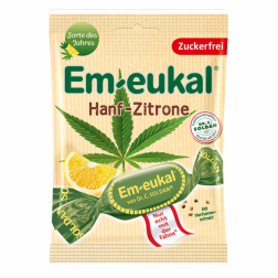 Em-eukal® KANAPIŲ ir CITRINŲ skonio pastilės su vitaminu C ir saldikliais, 75g