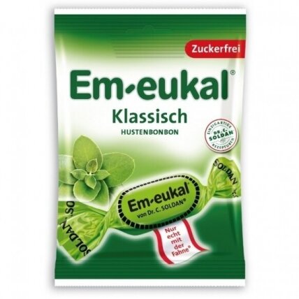 Em-eukal® KLASIKINIO skonio pastilės su eukaliptu ir saldikliais, 75g