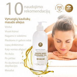 GMT Beauty Grape Seed vynuogių kauliukų masažo aliejus, 500ml