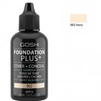 Gosh kreminė pudra Foundation Plus+ 002 Ivory, 30ml