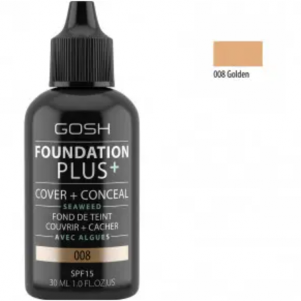 Gosh kreminė pudra Foundation Plus+ 008 Golden, 30ml